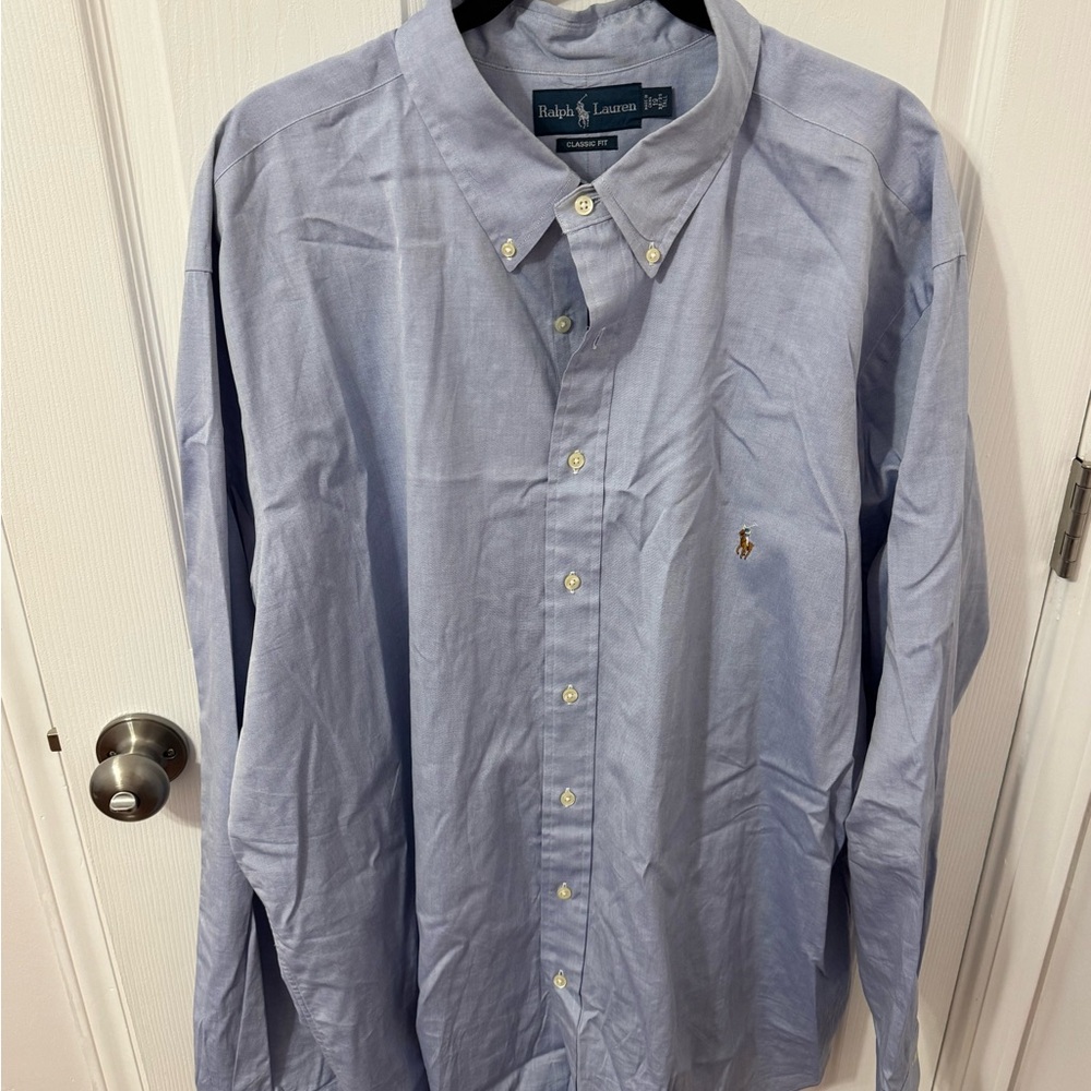 Ralph Lauren Men's Light Blue Button Down Shirt